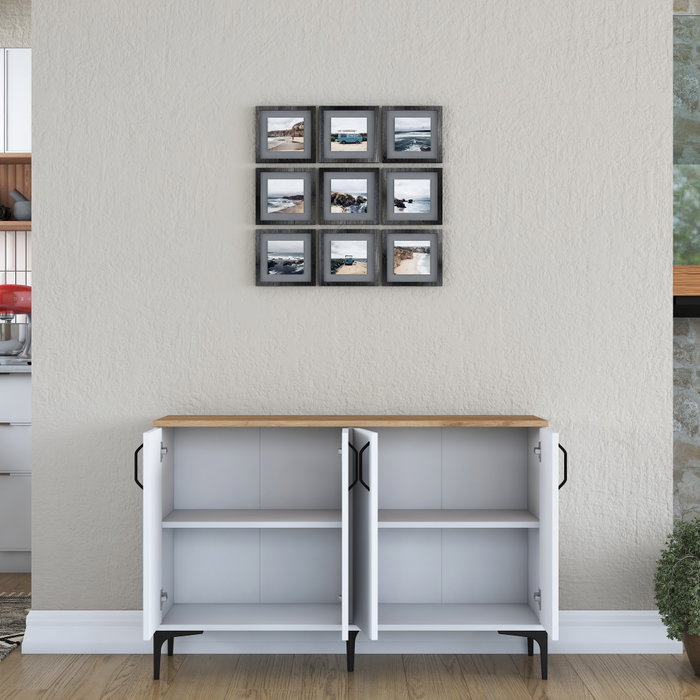 Hanah Home Gabinete Multipropósito Blanco y Nuez